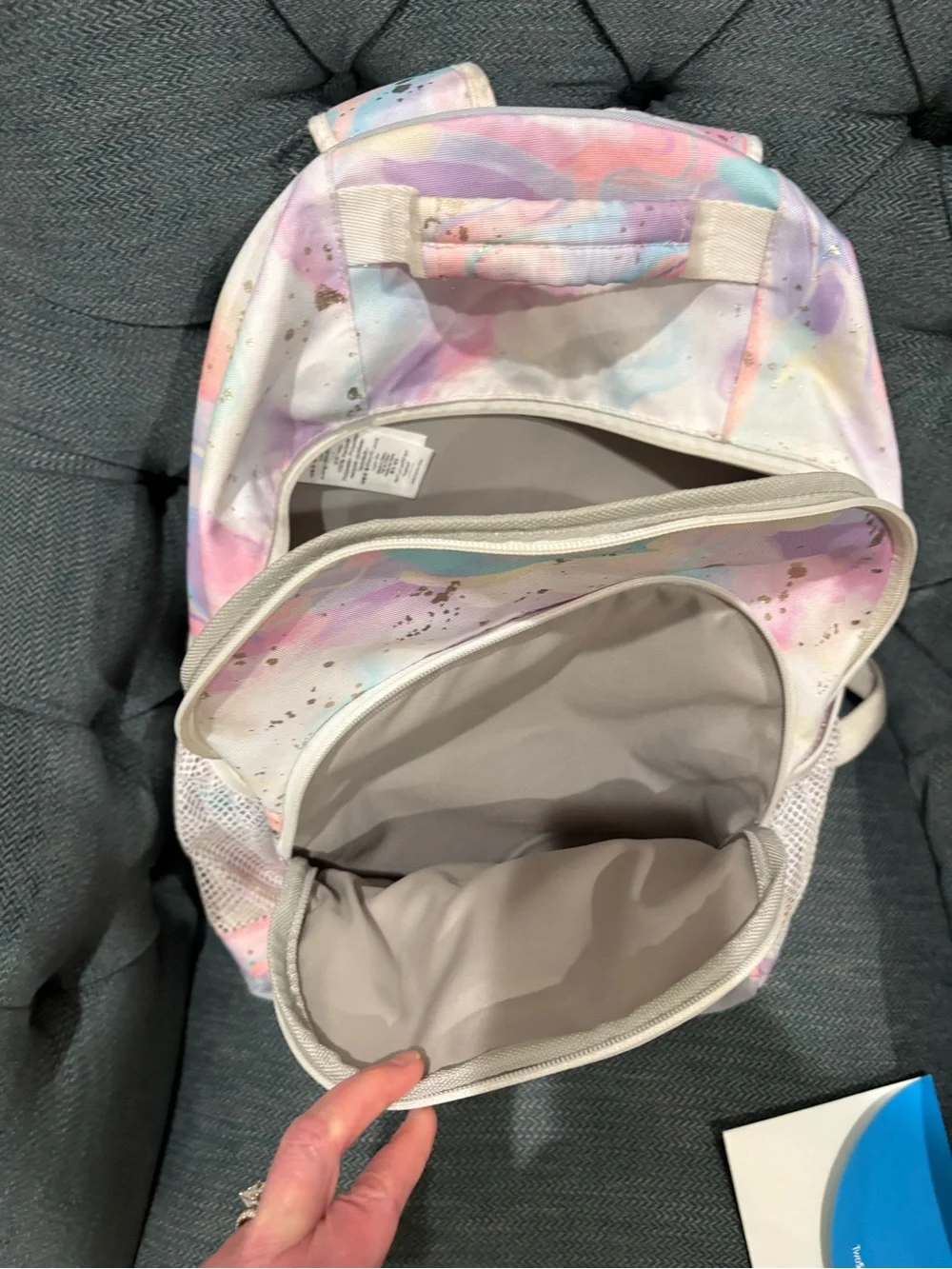 Pottery Barn Teen *Limited Edition* Pastel Swirl Backpack with Gold Accents
